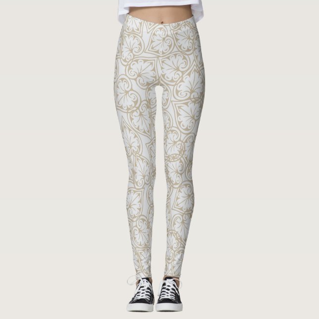 Pastel Outline Floral Leggings (Front)