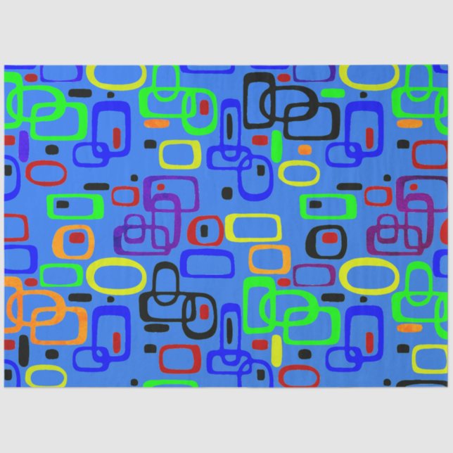 Pastel ovals, colourful geometric shapes pattern 2 tissue paper (Front)