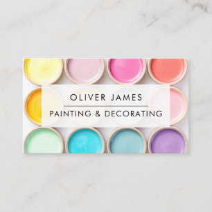 Pastel paint pots Artist Painter or Decorator Business Card