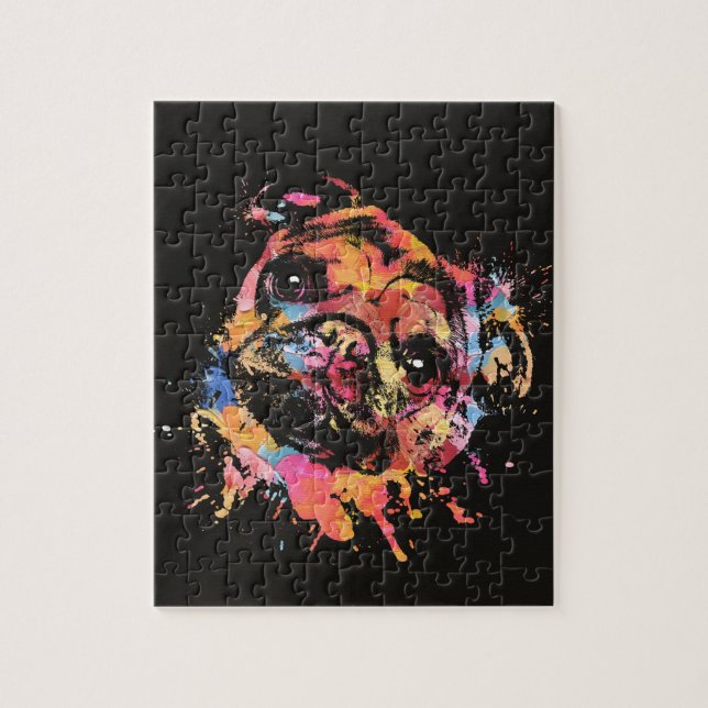 Pastel Paint Pug dog Jigsaw Puzzle (Vertical)
