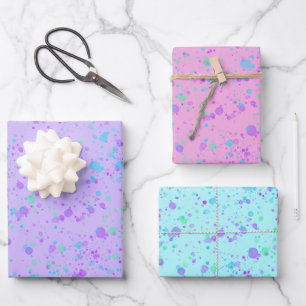 Pastel Paint Splatter Artsy Wrapping Paper