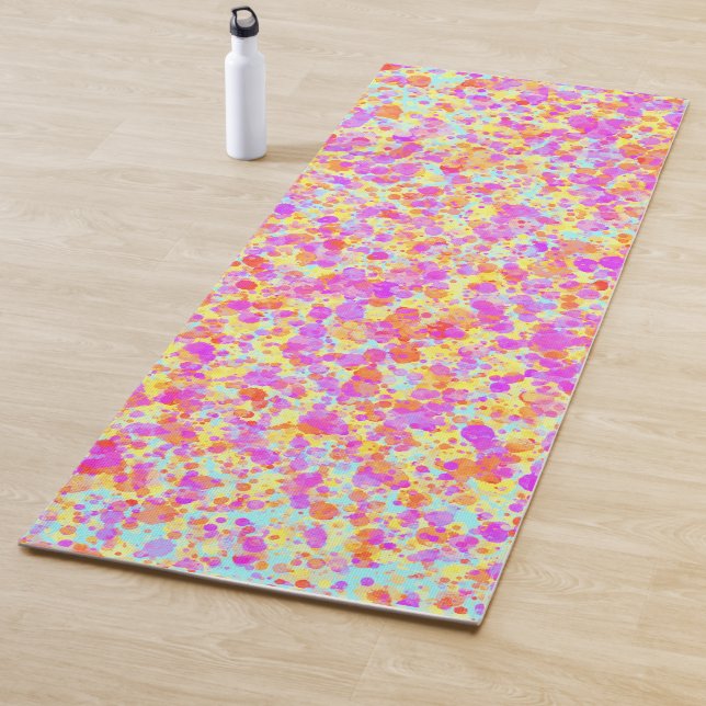 Pastel Paint Splatter Look Yoga Mat (In Situ)