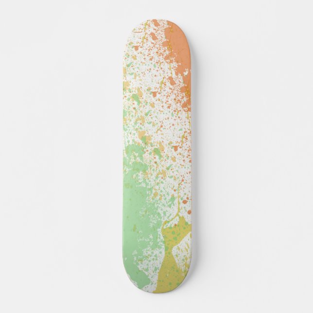 Pastel Paint Splatter Skateboard Deck (Front)