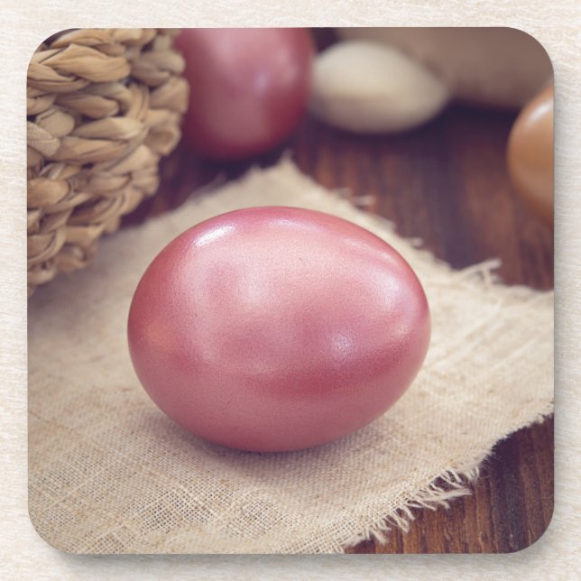 Pastel Painted Easter Eggs Coaster (Front)