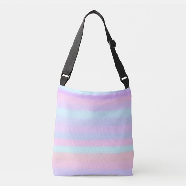 Pastel Painted Stripes Crossbody Bag (Front)