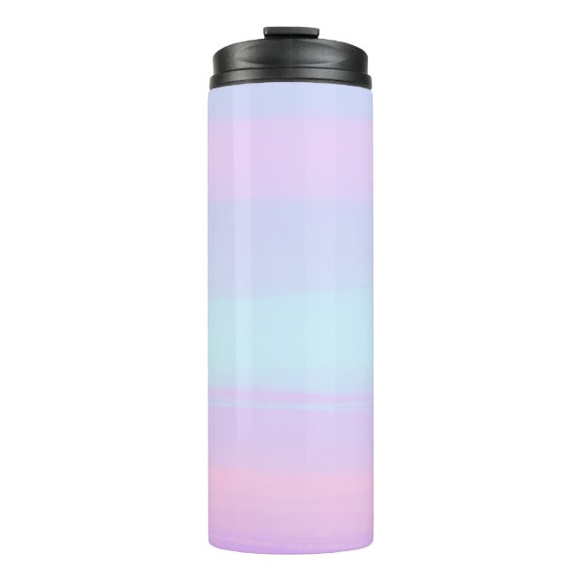Pastel Painted Stripes Thermal Tumbler (Front)
