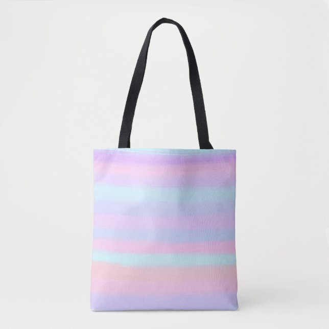 Pastel Painted Stripes Tote Bag (Front)