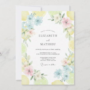 Pastel Painted Wildflower Wedding Invitation