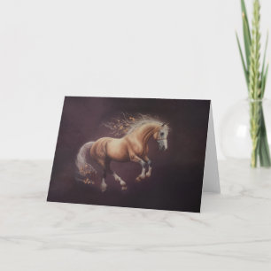 Pastel Painting Of A Running Horse Card