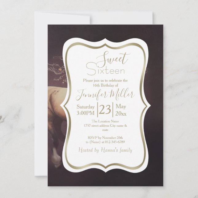 Pastel Painting Of A Running Horse                 Invitation (Front)