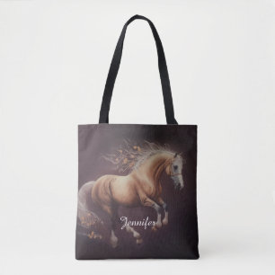 Pastel Painting Of A Running Horse Tote Bag