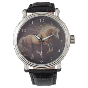 Pastel Painting Of A Running Horse Watch