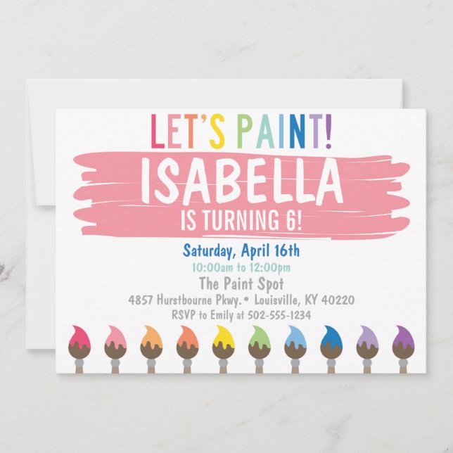 Pastel Painting Party Invitation (Front)
