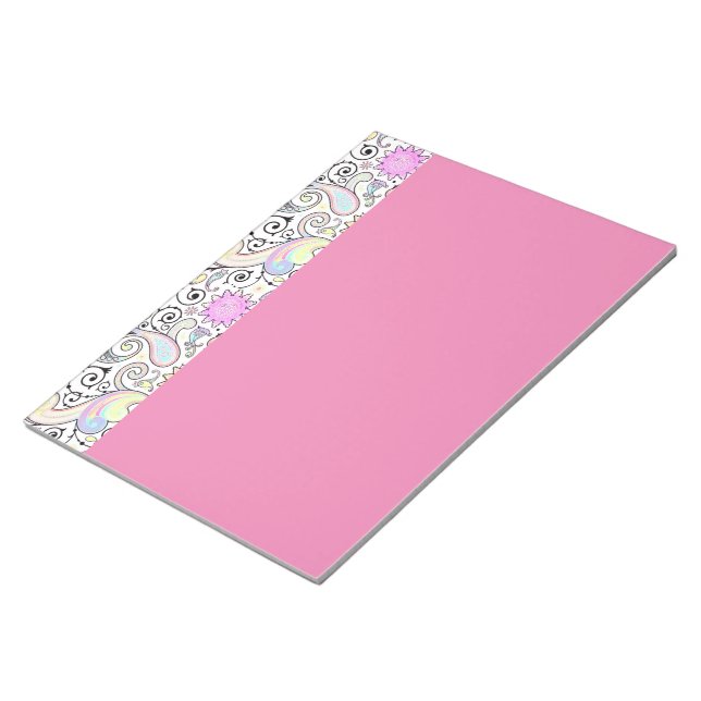 Pastel paisley band notepad (Angled)