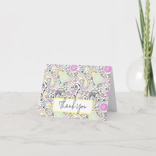 Pastel paisley custom card (Front)