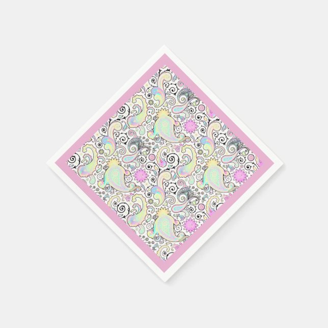 Pastel paisley napkin (Corner)