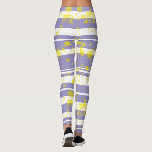 Pastel Pale Lavender Purple Abstract Art   Leggings (Back)