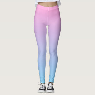 Pastel Pale Pink and Blue Gradient Leggings