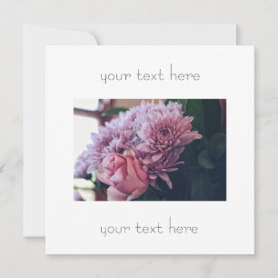 Pastel Pale Pink Purple Rose Flowers Invitation