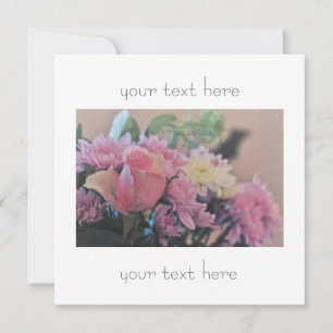 Pastel Pale Pink Purple Rose Flowers Invitation