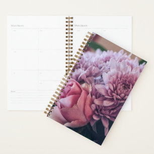 Pastel Pale Pink Purple Rose Flowers Planner