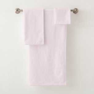 Pastel Pale Pinkish White Solid Colour Bath Towel Set