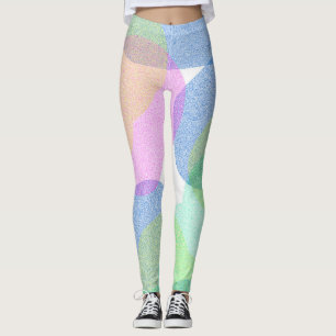 Pastel Pale Turquoise Abstract Art Clouds  Legging