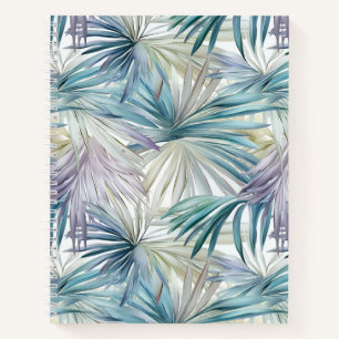 Pastel Palm Leaf Patterned Spiral Notebook