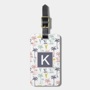 Pastel Palm Tree by the Beach Pattern Luggage Tag