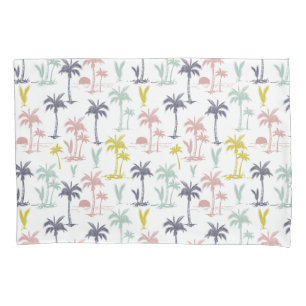 Pastel Palm Tree by the Beach Pattern Pillowcase