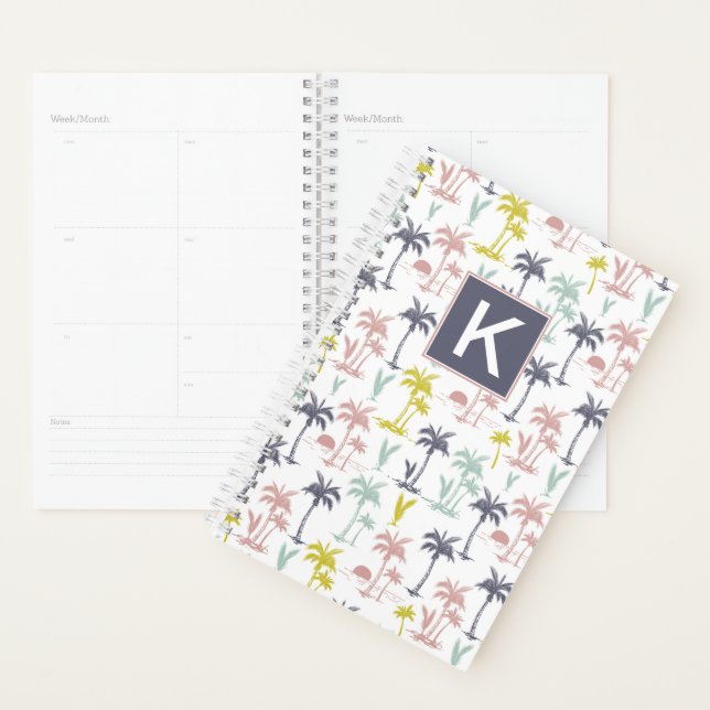 Pastel Palm Tree by the Beach Pattern Planner (Display)