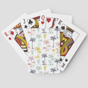 Pastel Palm Tree by the Beach Pattern Playing Cards