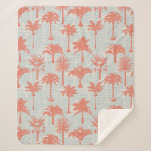 Pastel Palm Tree Pattern Sherpa Blanket