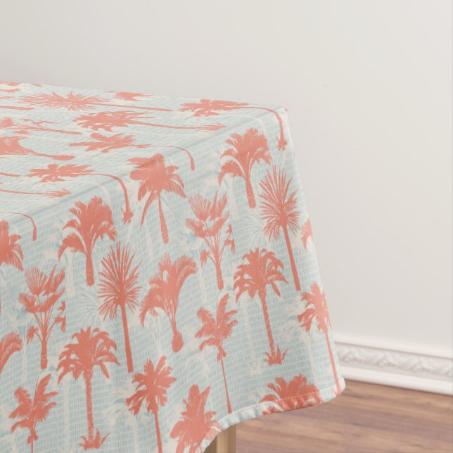 Pastel Palm Tree Pattern Tablecloth (In Situ)