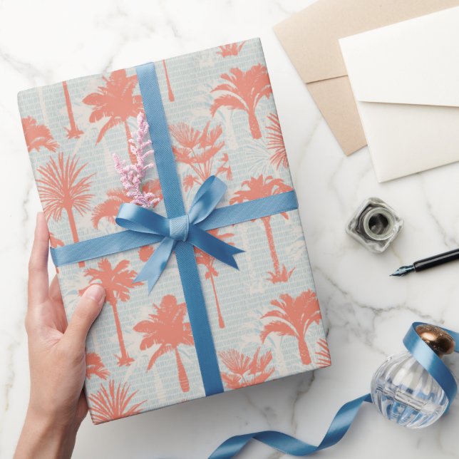 Pastel Palm Tree Pattern Wrapping Paper (Gifting)