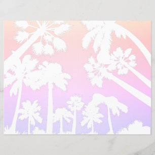 Pastel palm trees writing paper