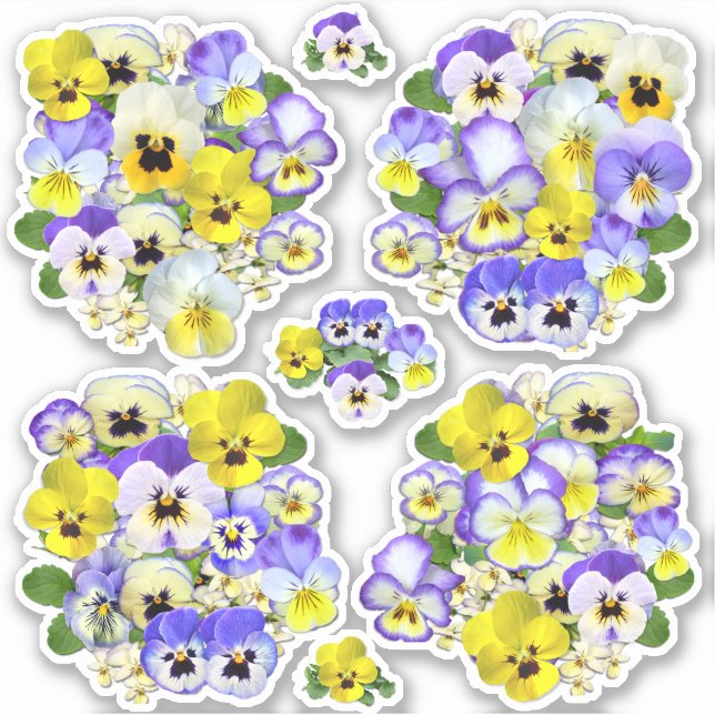 Pastel Pansies Contour Sticker (Front)