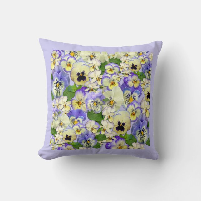 Pastel Pansies Cushion (Front)