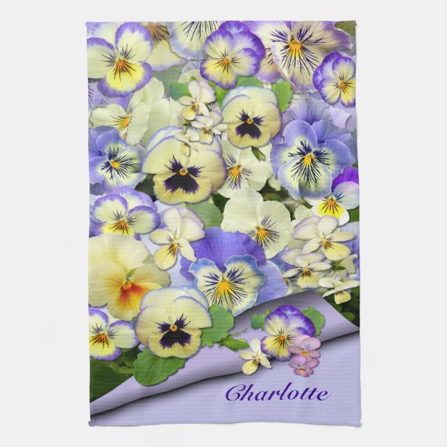 Pastel Pansies ~ Kitchen Towel (Vertical)