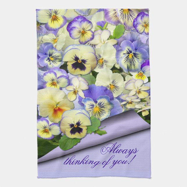 Pastel Pansies ~ Kitchen Towel # 2 (Vertical)