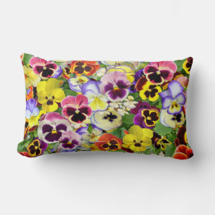 Pastel Pansies Lumbar Cushion