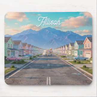 Pastel Paradise, Infinite Road | Eerie Suburbia Mouse Mat