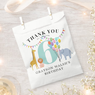 Pastel Party Animals Birthday Party Favour Bags