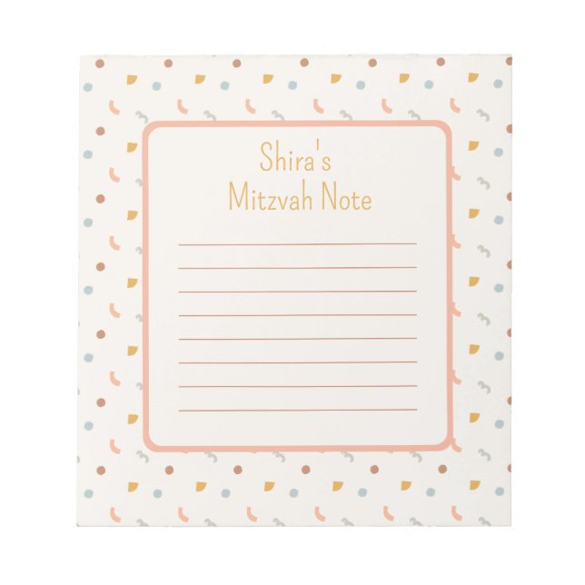 Pastel party Mitzvah Note (Front)