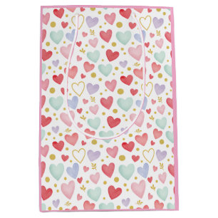 Pastel Party (Multi-Color Hearts) Medium Gift Bag