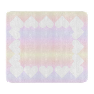 Pastel - pastel - colored heart - Heart Cutting Board
