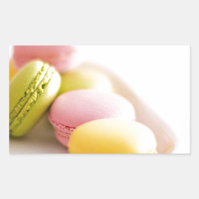 Pastel Pastry Chef French Macaron Rectangular Sticker (Front)