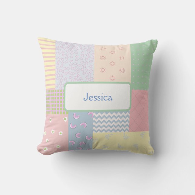 Pastel Patchwork Cushion (Front)