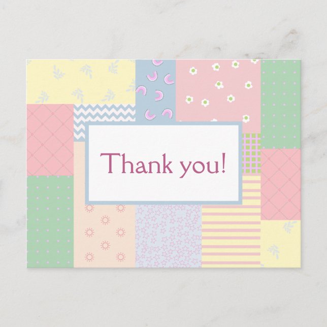 Pastel Patchwork Postcard (Front)