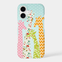 Pastel Pattern Filled 4 Giraffes iPhone 7 Plus